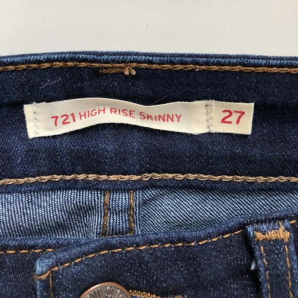 Levis, 721 High Rise Skinny Jeans, Size 27 - Picture 3 of 5